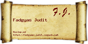 Fadgyas Judit névjegykártya